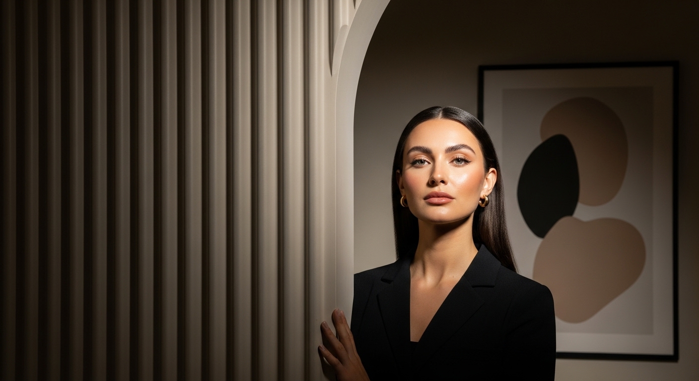 Woman with defined jawline showcasing skin tightening results at Amer Clinic London