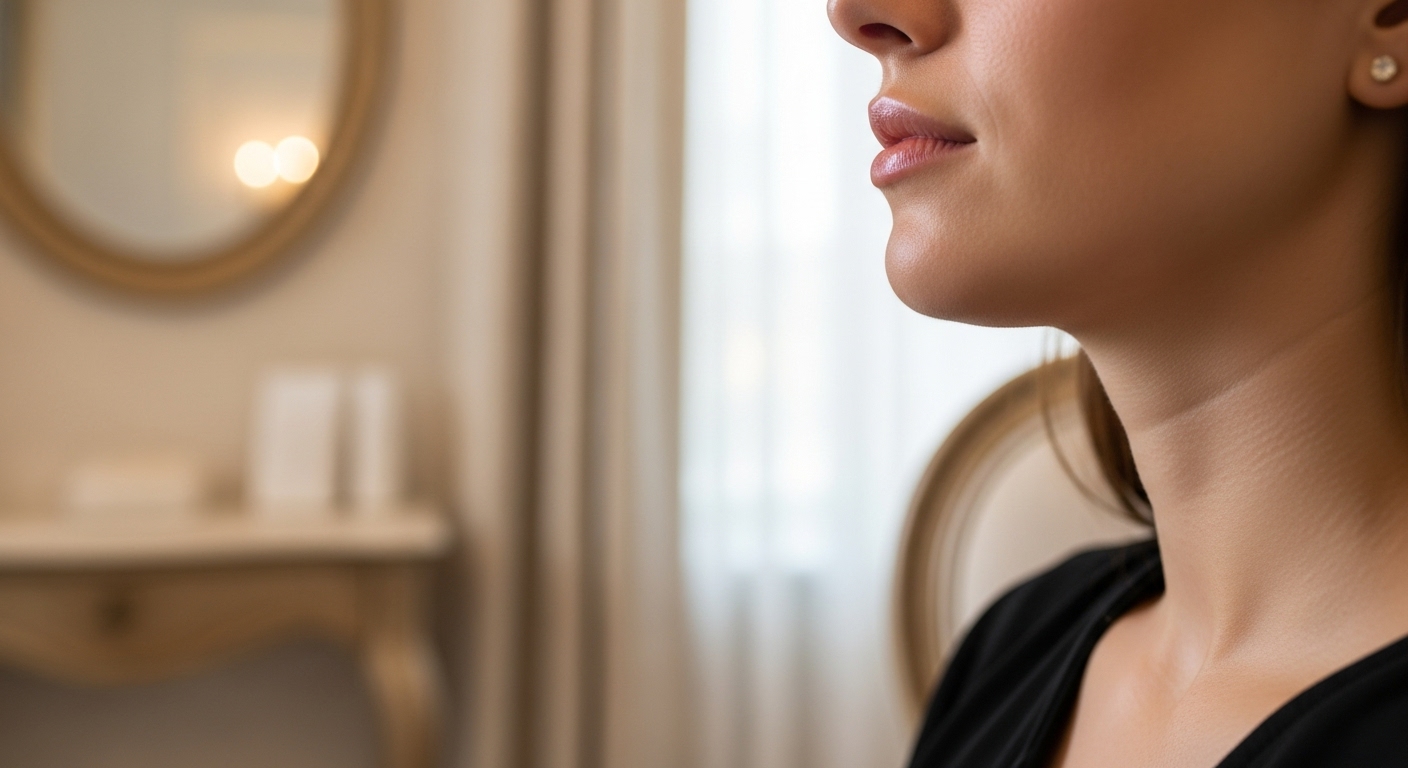 Woman with smooth skin after anti wrinkle treatment at Amer Clinic London