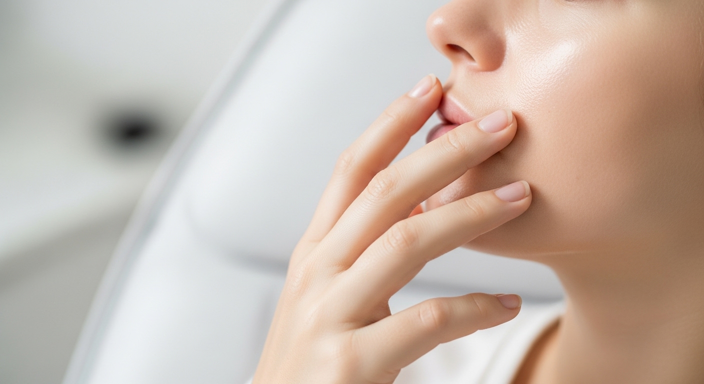 Woman with clear radiant skin after Lumecca IPL treatment at Amer Clinic London