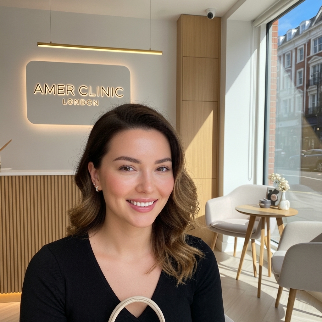 Dr Priyanka Chadha performing Amer Signature Lift facial contouring treatment at Amer Clinic London